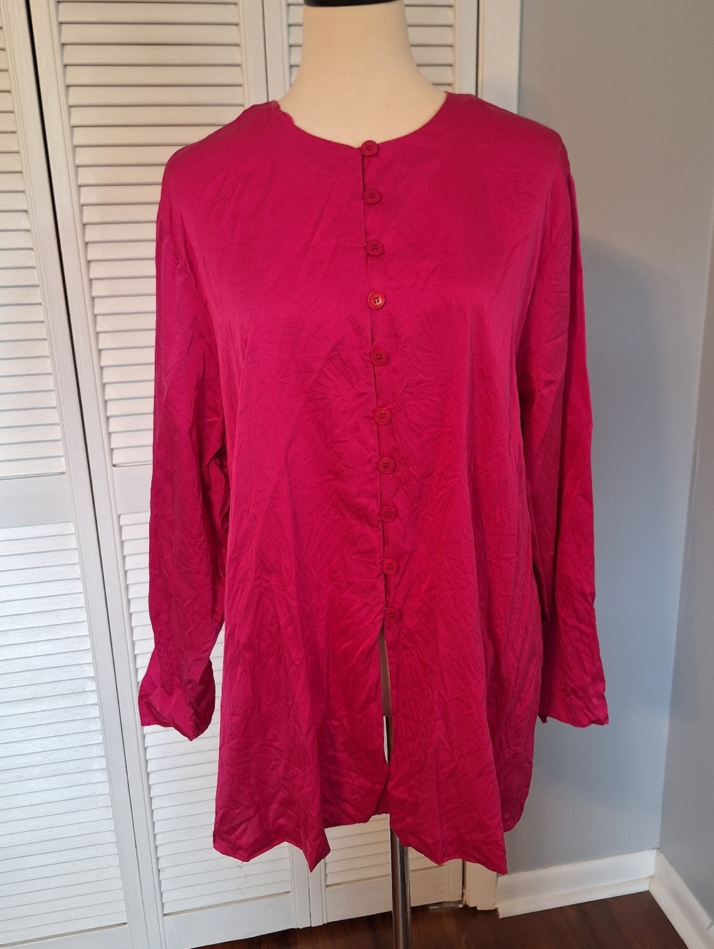 Rena Rowan For saville Fushcia Silk Blouse Sz 18W *G